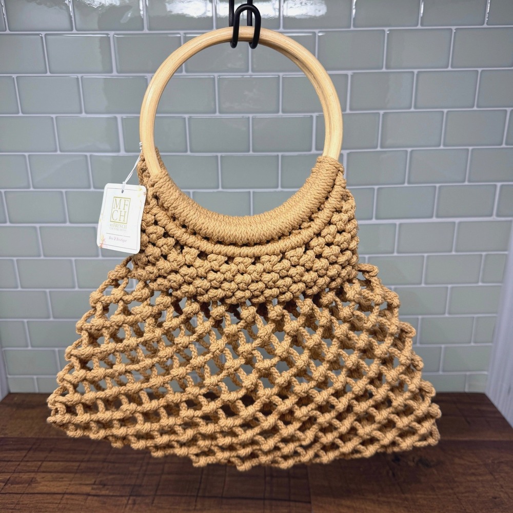 NWT - My French Country Home Box & Boutique (MFCH) - Cotton String Bag - Brown